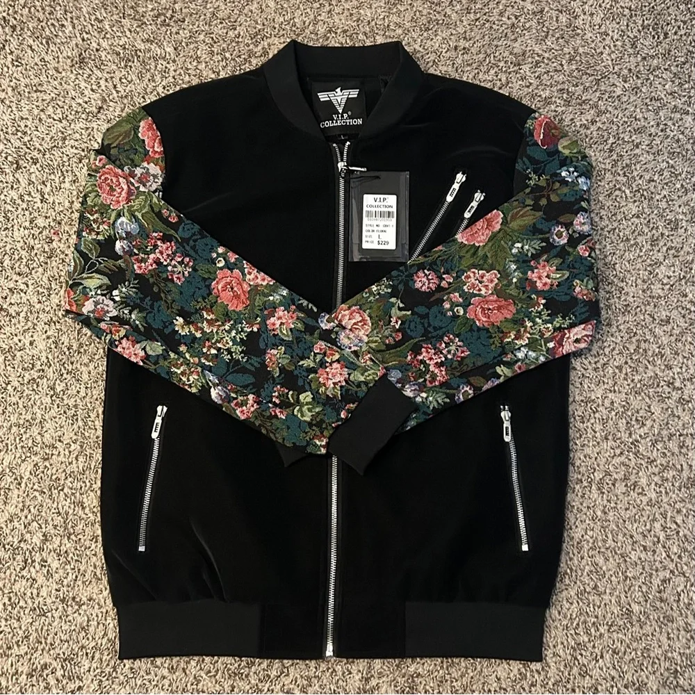V.I.P. Collection Black/Floral Jacket - Picture 5 of 10